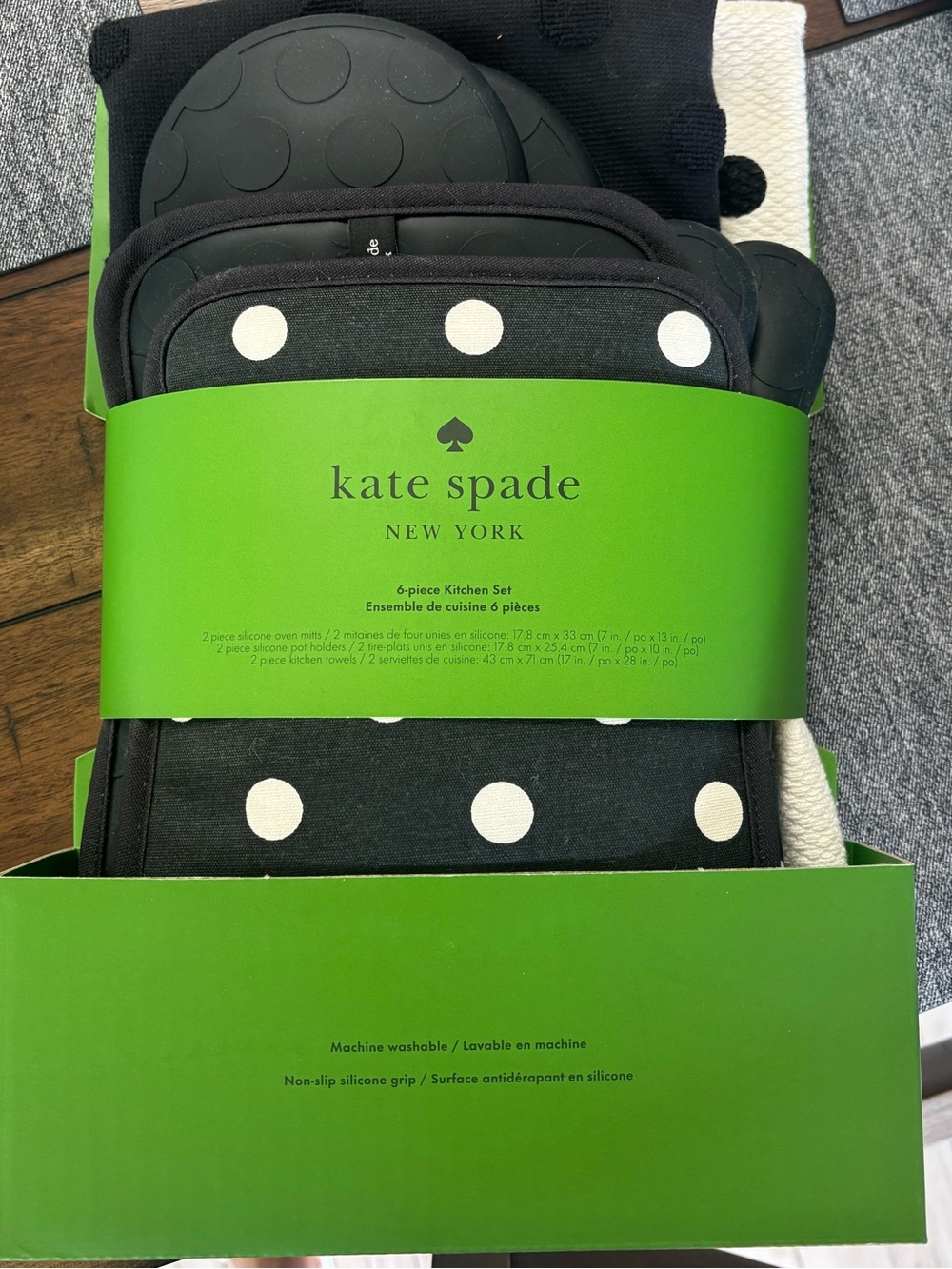 kate spade black and white polka dot kitchen set